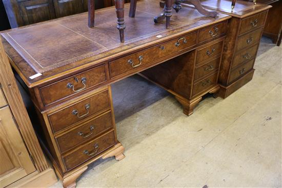 Reproduction walnut red desk and filing chest